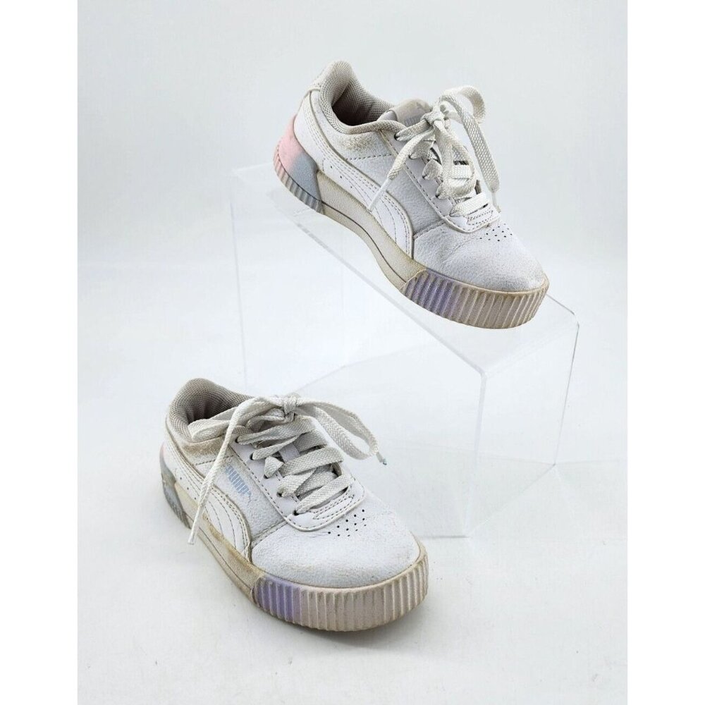 Puma Girls Carina Fade 2 Lace Up Sneakers Casual Shoes White 383925-02 Size 11C
